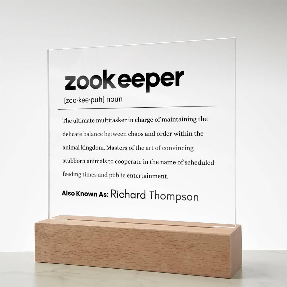 Zookeeper Definition Personalized Plaque – Gift for Zookeeper – view 8