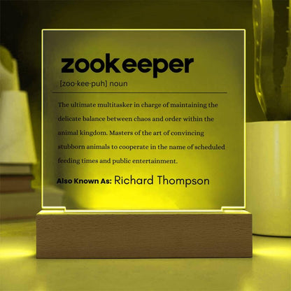 Zookeeper Definition Personalized Plaque – Gift for Zookeeper – view 4