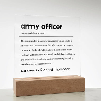 Army Officer Gift Personalized Definition Plaque – view 9