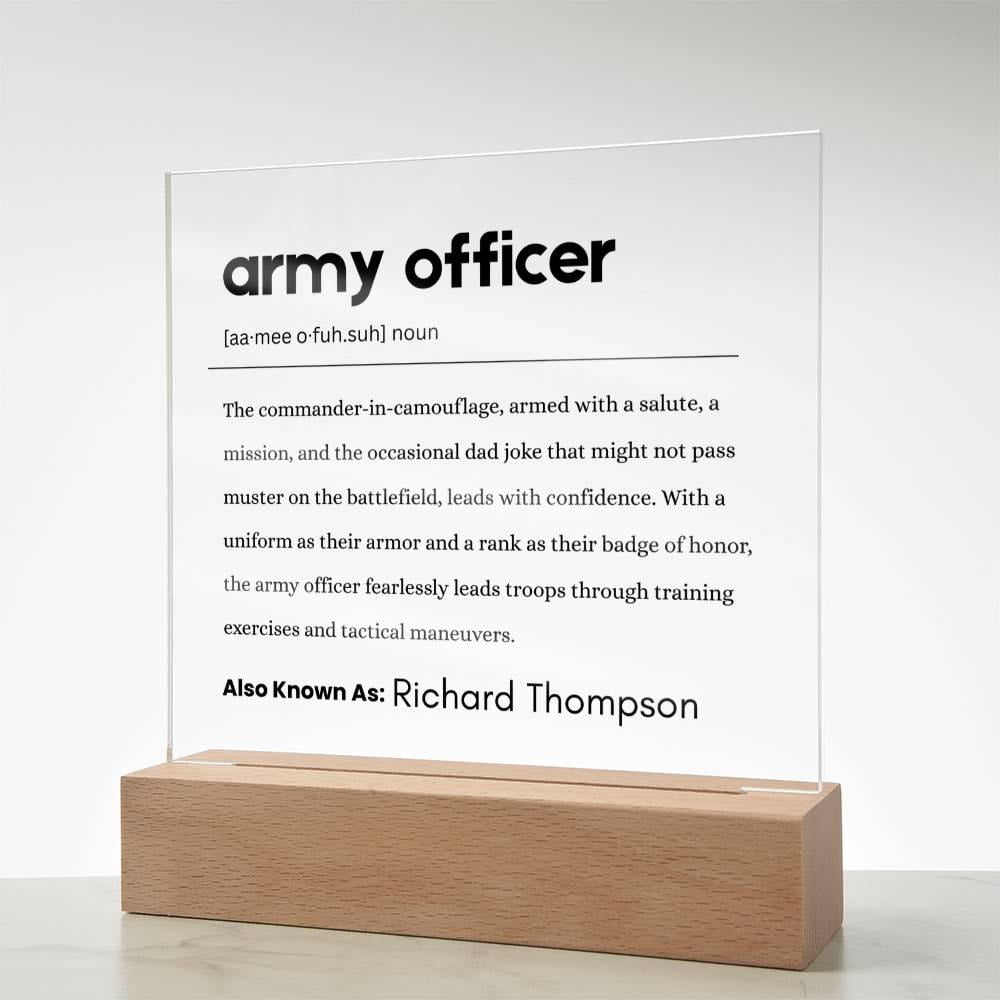 Army Officer Gift Personalized Definition Plaque – view 8