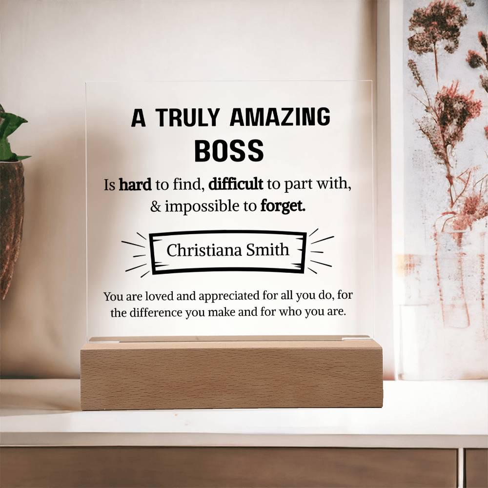 Amazing Boss Personalized Acrylic Plaque – Boss Appreciation Gift – view 2