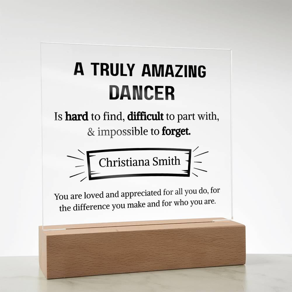 Dancer Appreciation Personalized LED Acrylic Plaque – Gift for Dancer – view 9