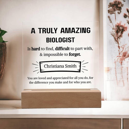 Biologist Appreciation Personalized Acrylic Plaque – Biology Gifts – view 8