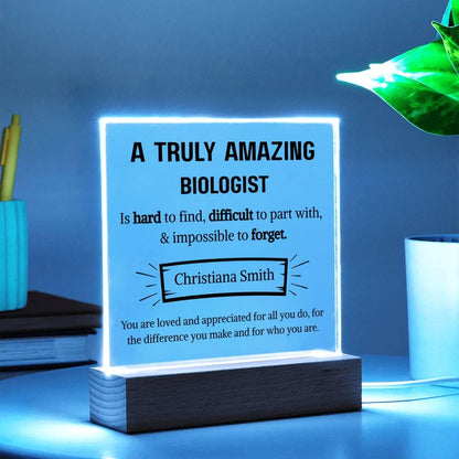 Biologist Appreciation Personalized Acrylic Plaque – Biology Gifts – view 3