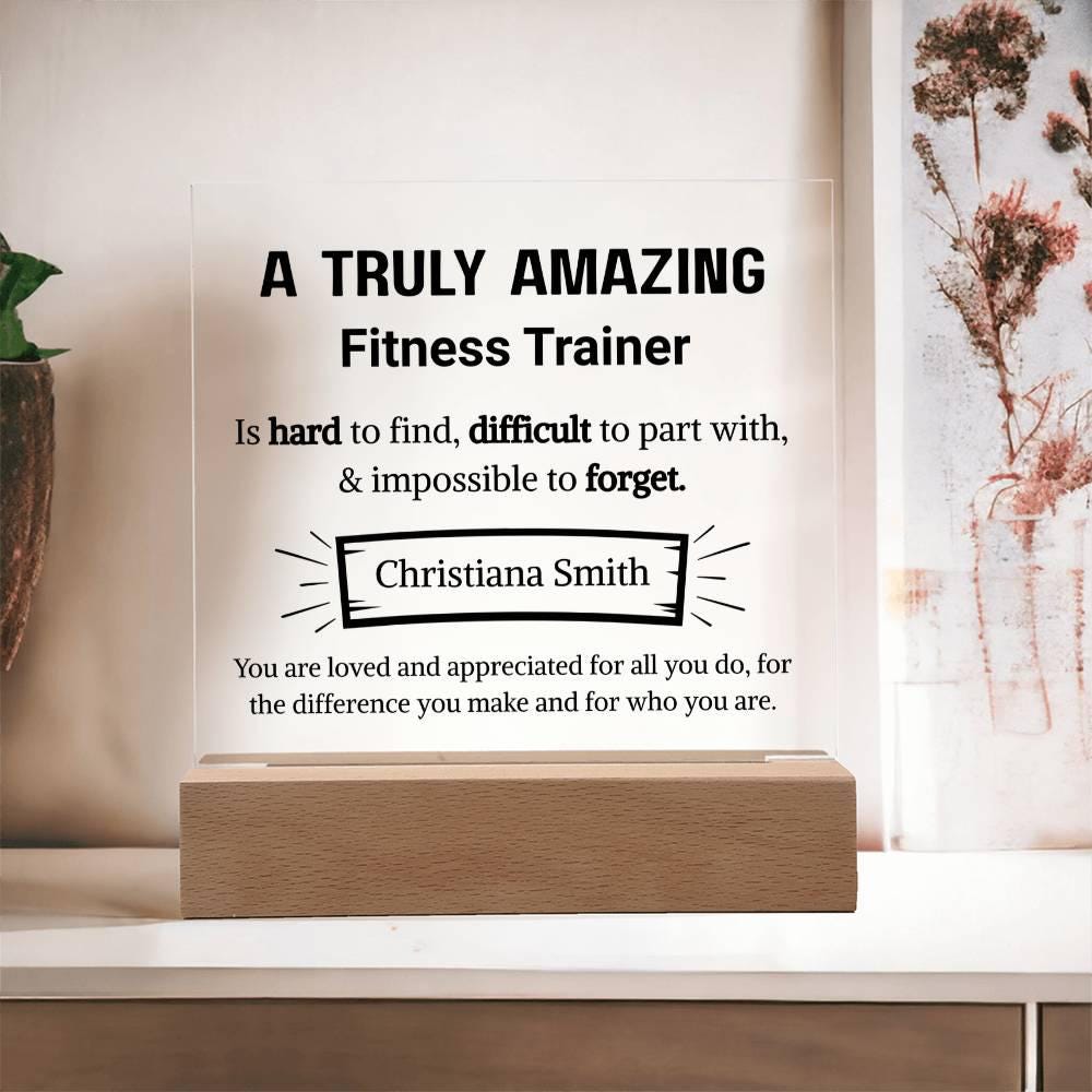 Fitness Trainer Appreciation Personalized LED Acrylic Plaque – view 2