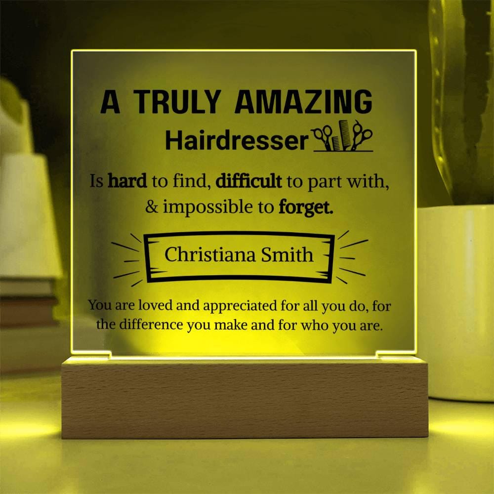 Hairdresser Appreciation Personalized Acrylic Plaque – view 2