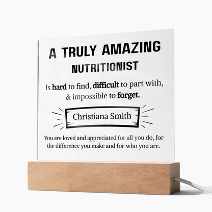 Nutritionist Appreciation Personalized Plaque – Gift for Nutritionist – view 9