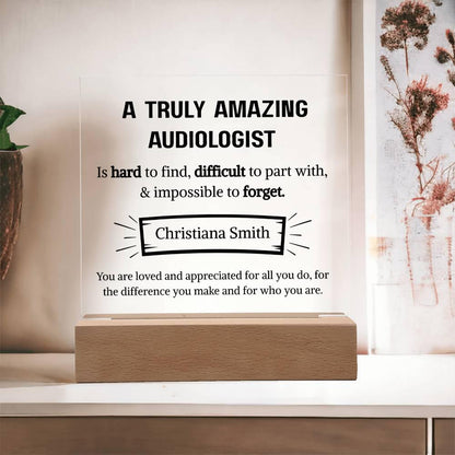 Audiologist Appreciation Personalized Acrylic Plaque – Ear Doctor Gift – view 2
