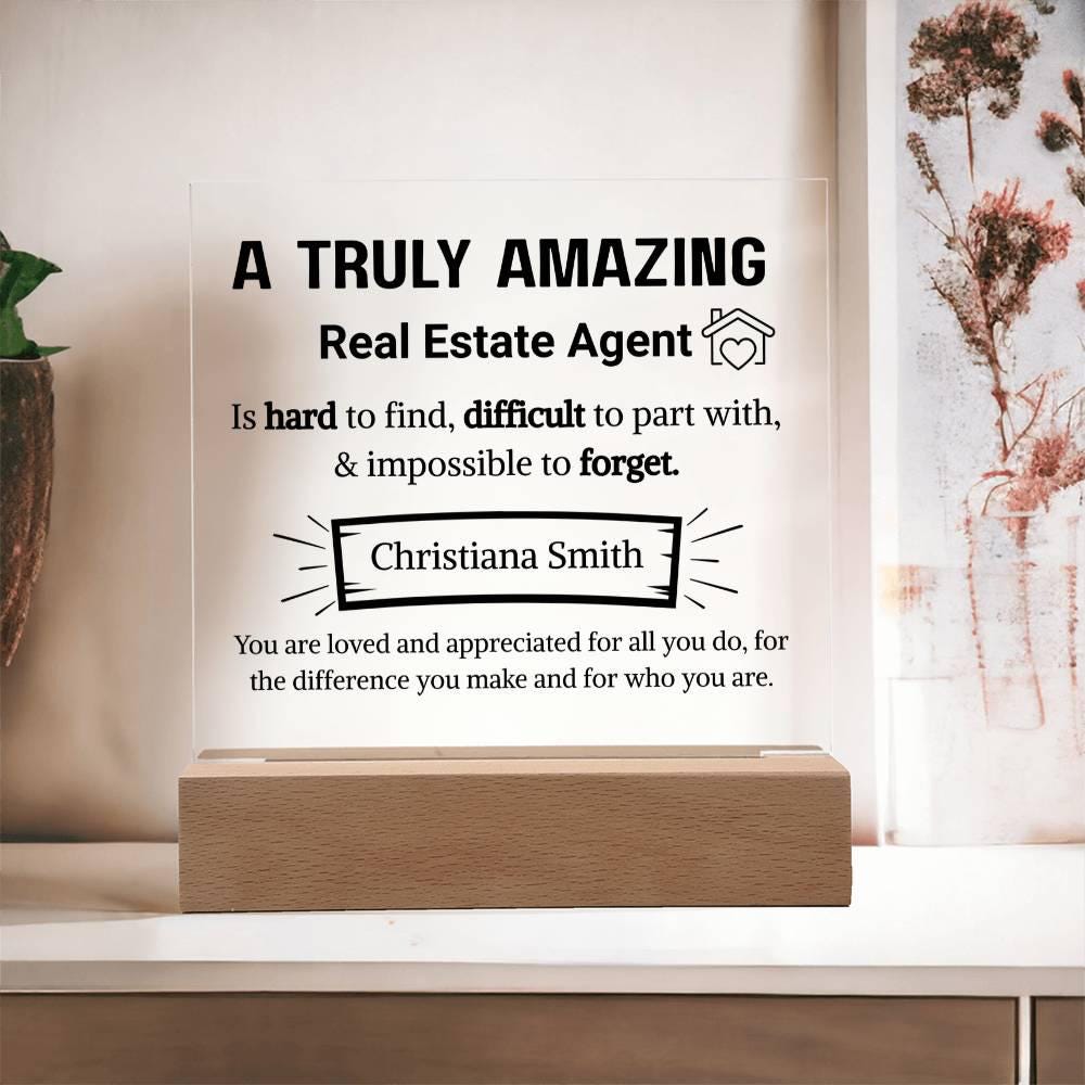 Real Estate Agent Appreciation Personalized Plaque – Gifts for Realtor – view 2