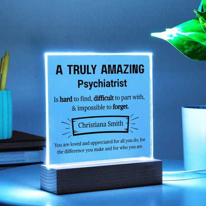 Psychiatrist Appreciation Personalized Acrylic Plaque – view 3