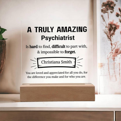 Psychiatrist Appreciation Personalized Acrylic Plaque – view 2