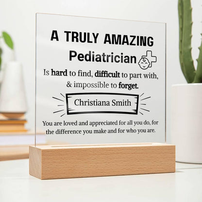 Pediatrician Appreciation Personalized Acrylic Plaque – view 8