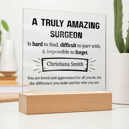 Surgeon Appreciation Personalized Acrylic Plaque – Gift for Surgeon – view 8