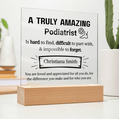 Podiatrist Appreciation Personalized Acrylic Plaque – view 9