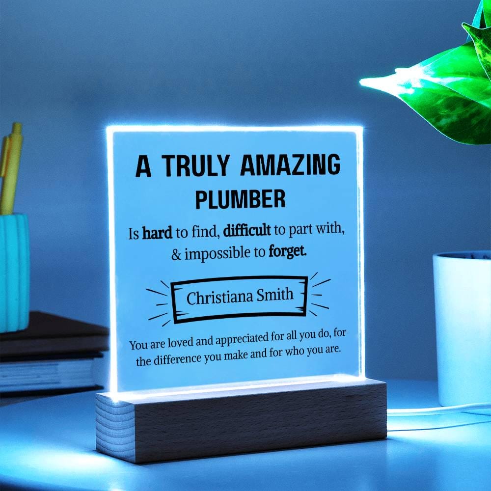 Plumber Appreciation Personalized Plaque – Gift for Plumber – view 3