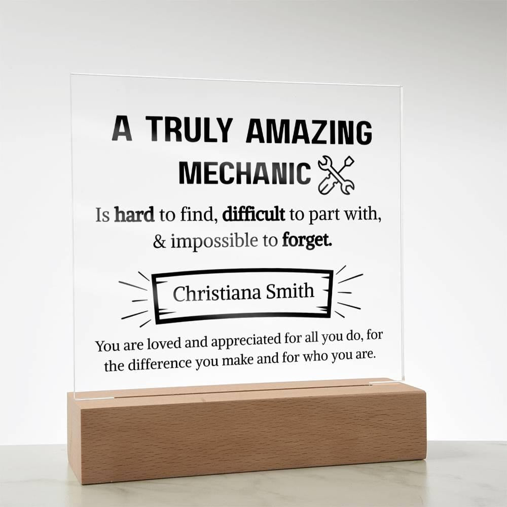 Mechanic Appreciation Personalized Plaque – Gift for Mechanic – view 8