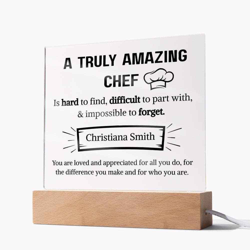 Chef Appreciation Personalized Acrylic Plaque – Gift For Chef – view 9