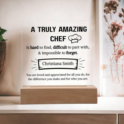 Chef Appreciation Personalized Acrylic Plaque – Gift For Chef – view 2