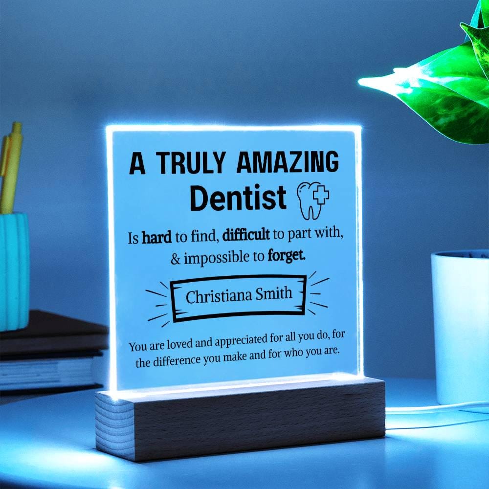 Dentist Appreciation Personalized Plaque – Gift for Dentist – view 3