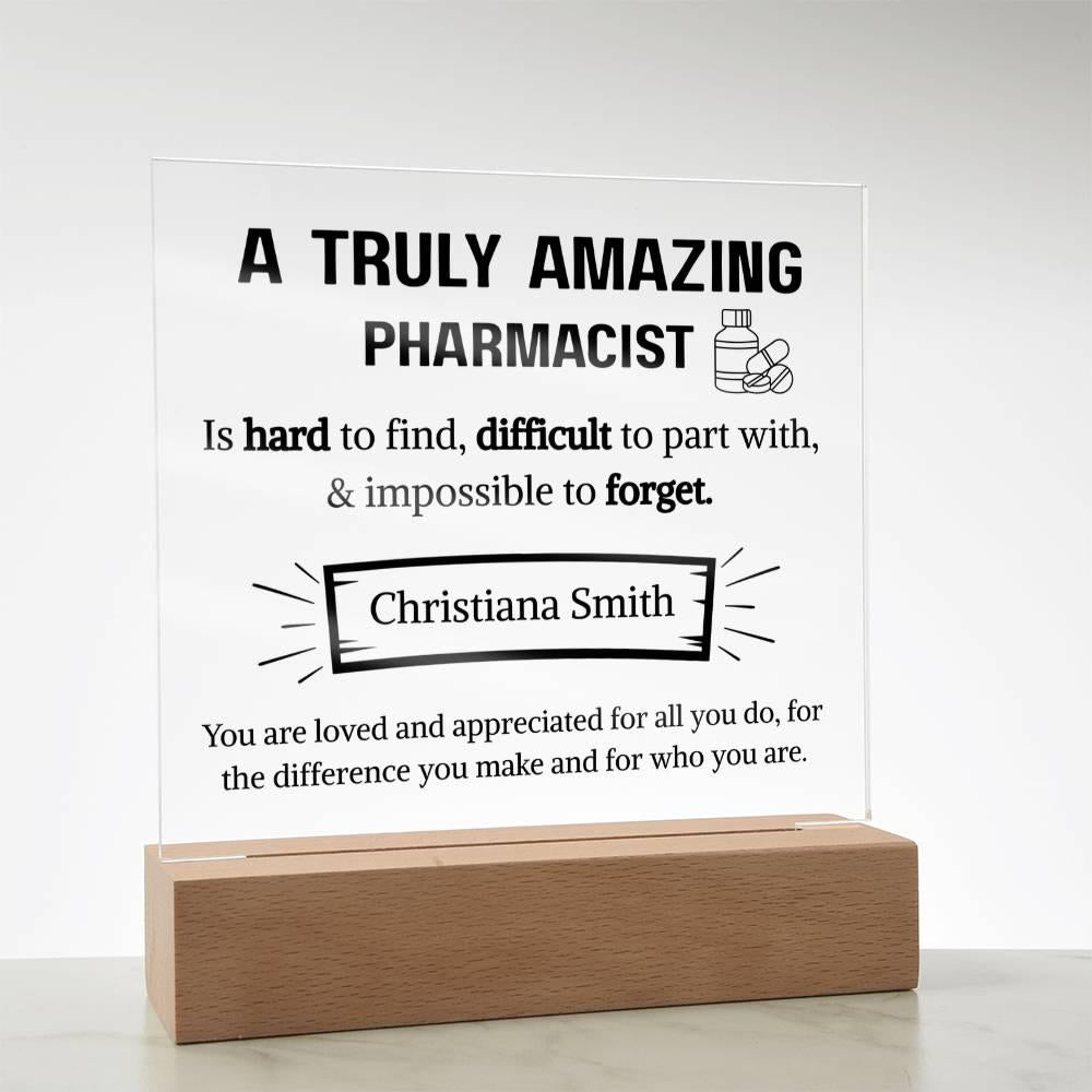 Pharmacist Appreciation Personalized Acrylic Plaque – Pharmacy Gifts – view 5