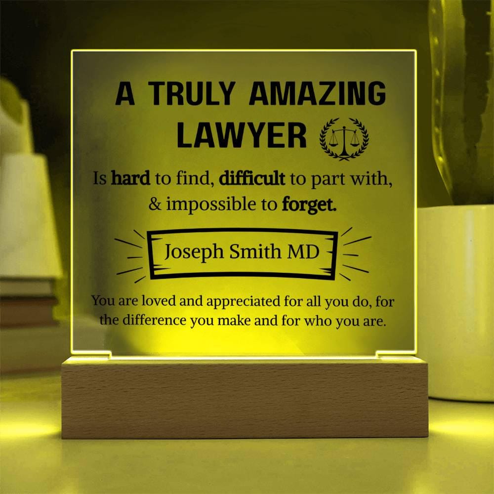 Lawyer Appreciation Personalized Plaque – Gift for Lawyer – view 4