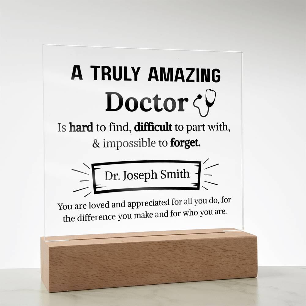 Doctor Appreciation Personalized Acrylic Plaque – Gift for Doctor – view 4