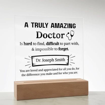 Doctor Appreciation Personalized Acrylic Plaque – Gift for Doctor – view 4