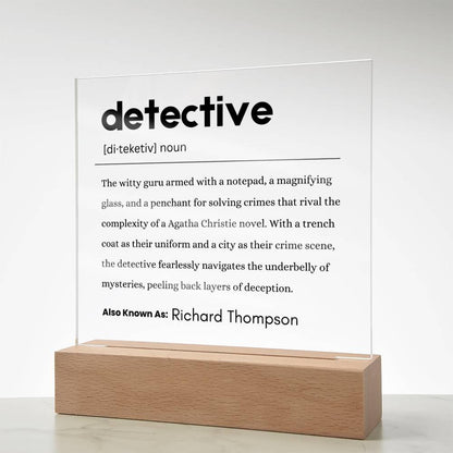 Detective Gift Personalized Definition Acrylic Plaque – view 2