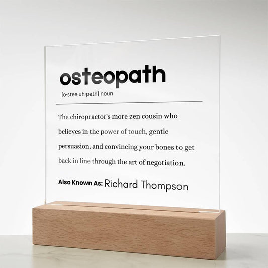 Osteopath Gift Personalized Definition Acrylic Plaque – view 2