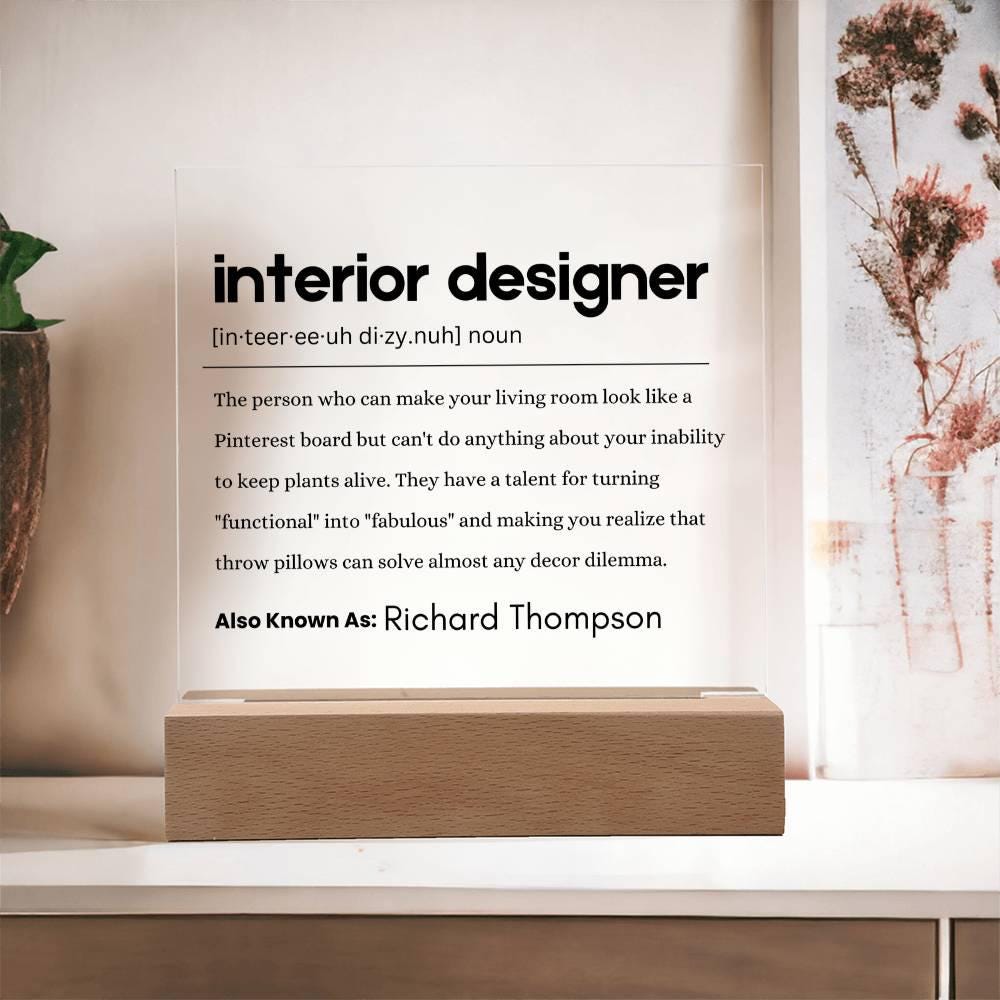 Interior Designer Gift Personalized Definition Acrylic Plaque – view 10