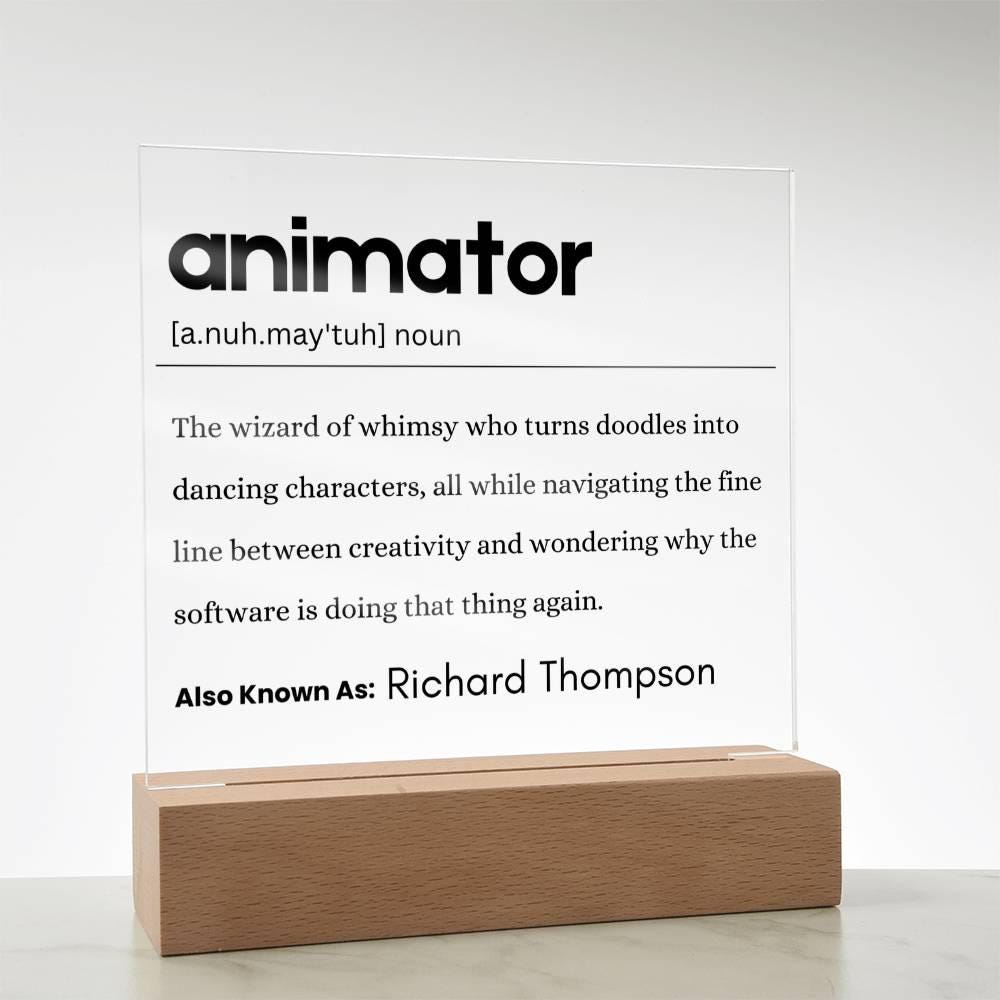 Animator Gift Personalized Definition Acrylic Plaque – Birthday Gift – view 10