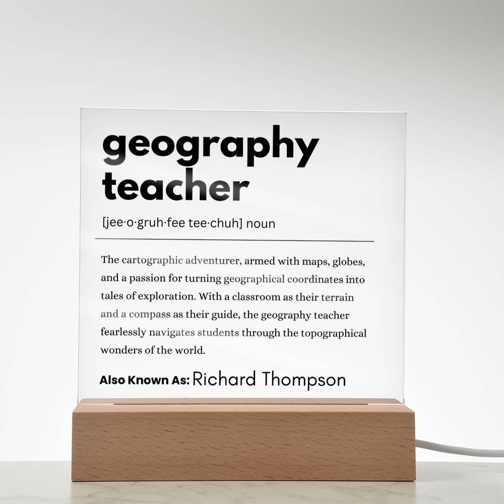 Geography Teacher Gift Personalized Definition Acrylic Plaque – view 9