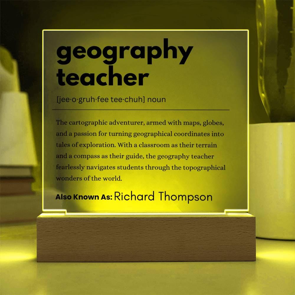 Geography Teacher Gift Personalized Definition Acrylic Plaque – view 4