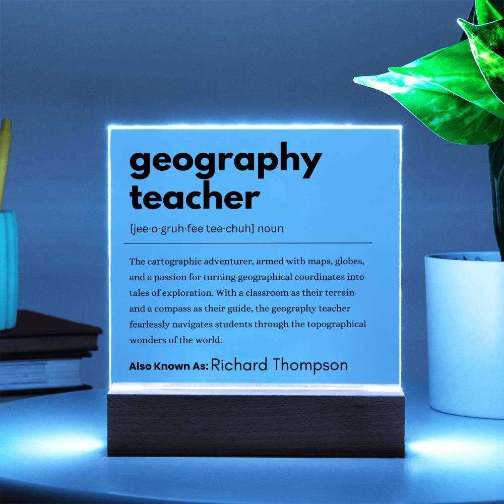Geography Teacher Gift Personalized Definition Acrylic Plaque – view 3