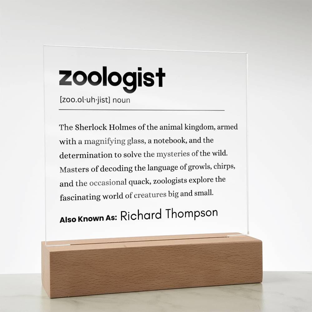 Zoologist Gift Personalized Definition Acrylic Plaque – view 9