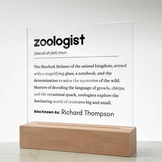 Zoologist Gift Personalized Definition Acrylic Plaque – view 2