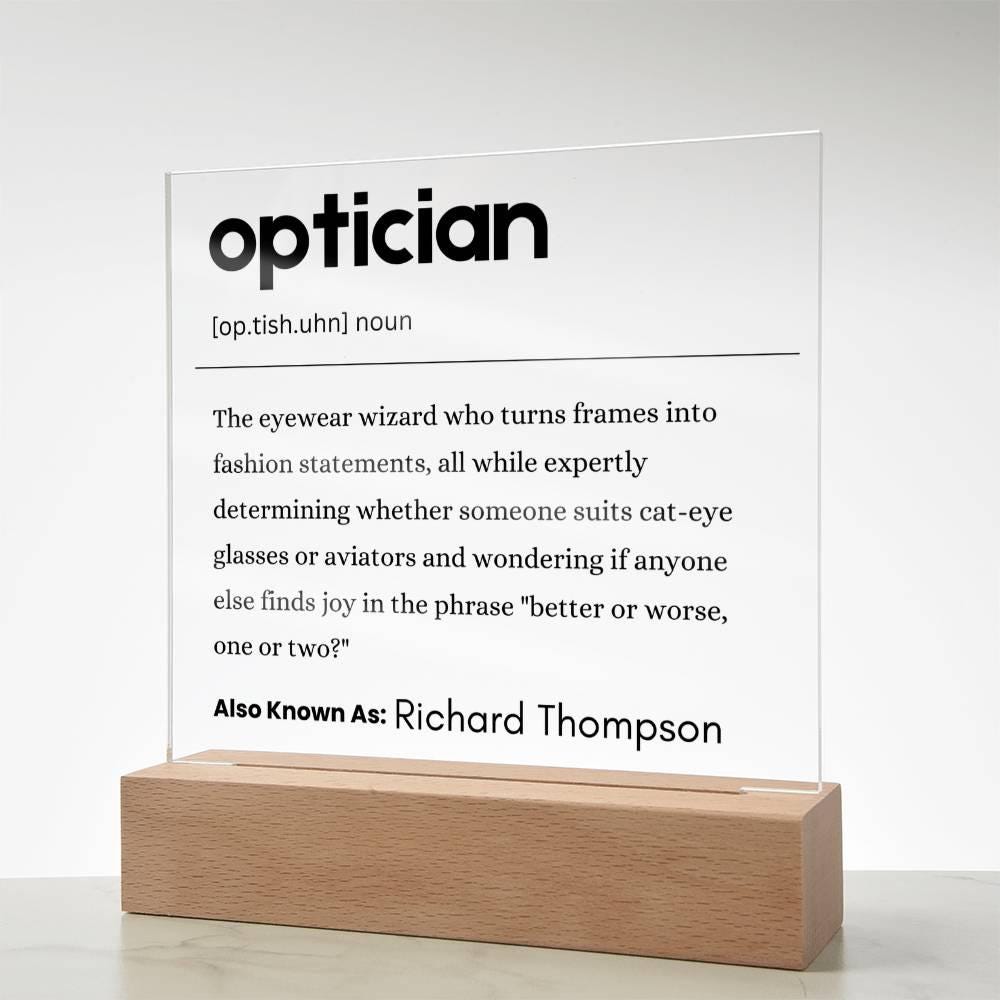 Optician Gift Personalized Definition Acrylic Plaque – Optometry Gifts – view 9