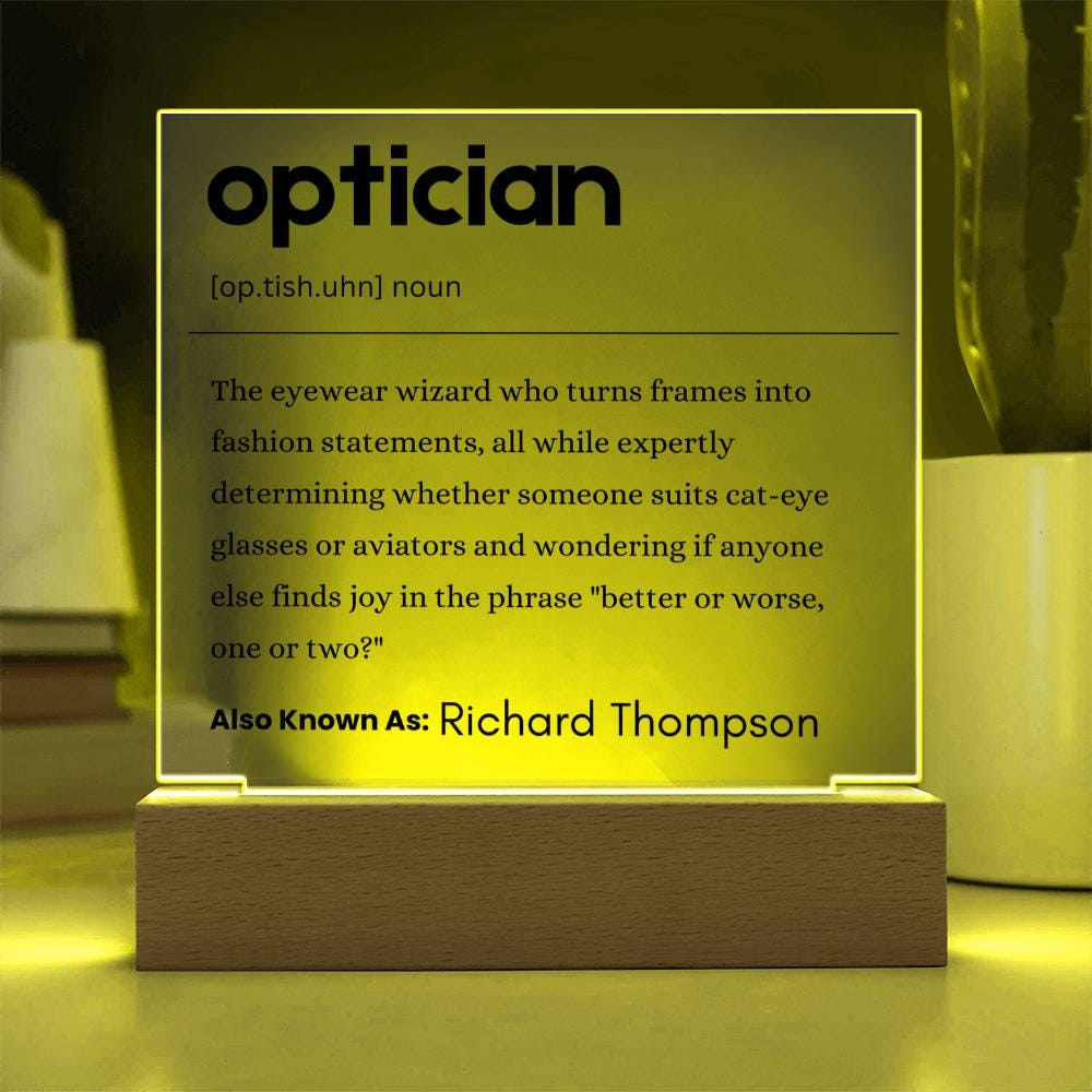 Optician Gift Personalized Definition Acrylic Plaque – Optometry Gifts – view 4