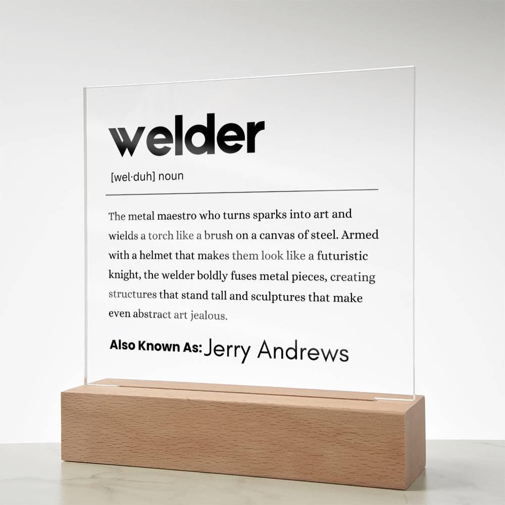 Welder Gift Personalized Definition Acrylic Plaque – Welding Gifts – view 8