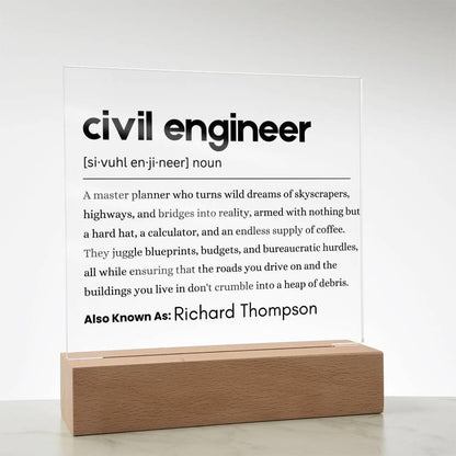 Civil Engineer Definition Plaque – Gift for Civil Engineer – view 7
