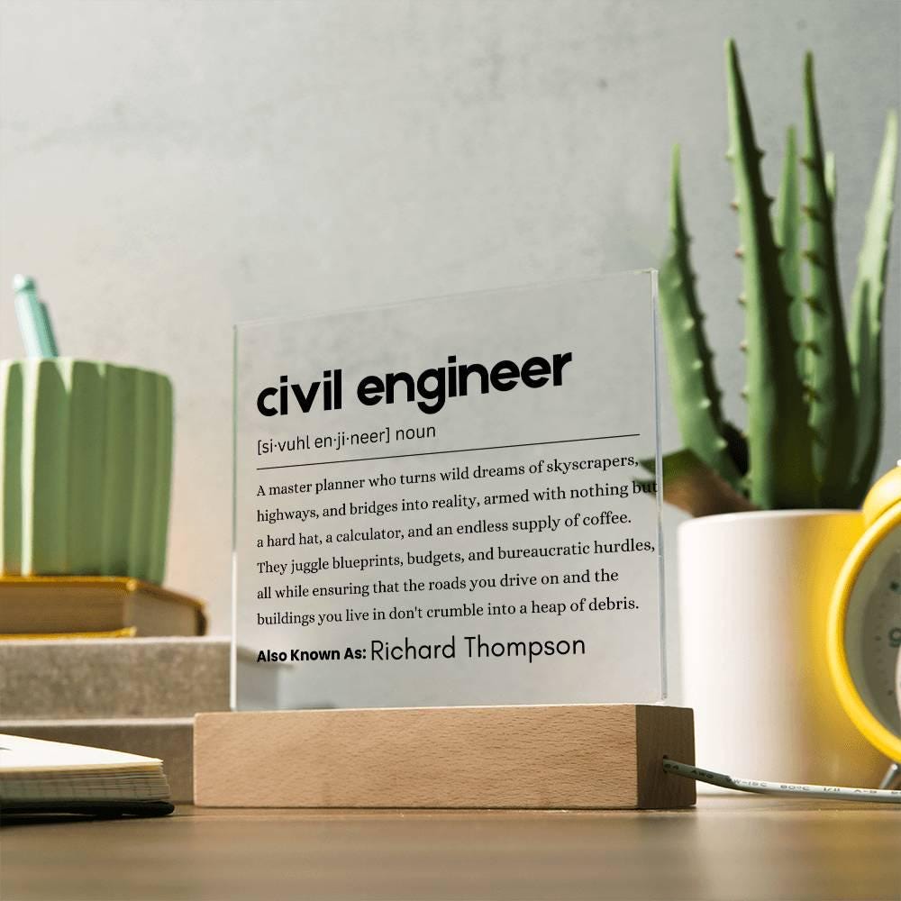 Civil Engineer Definition Plaque – Gift for Civil Engineer – view 8