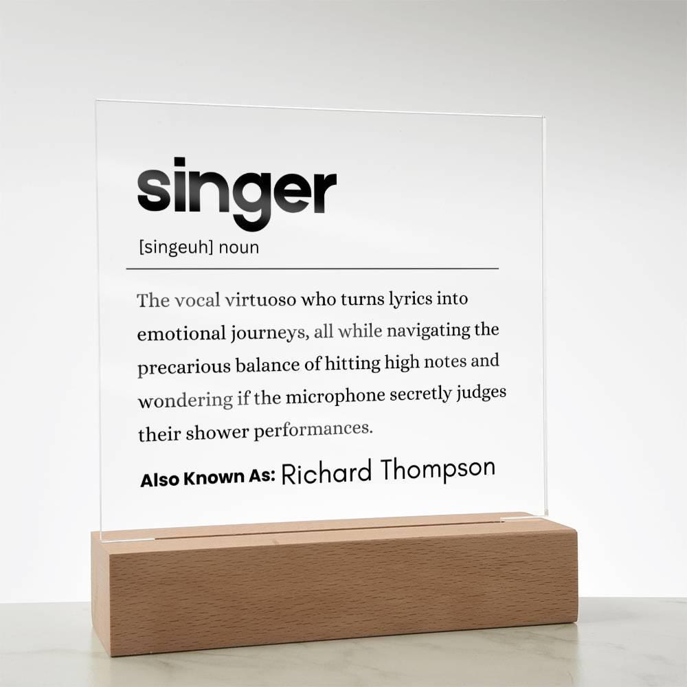 Singer Gift Personalized Definition Acrylic Plaque – view 2