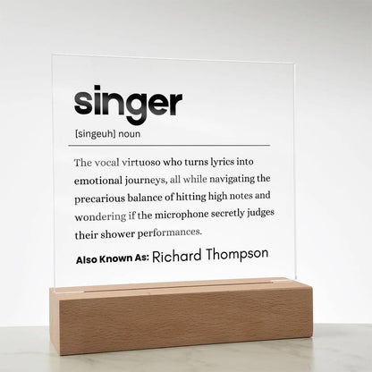 Singer Gift Personalized Definition Acrylic Plaque – view 2