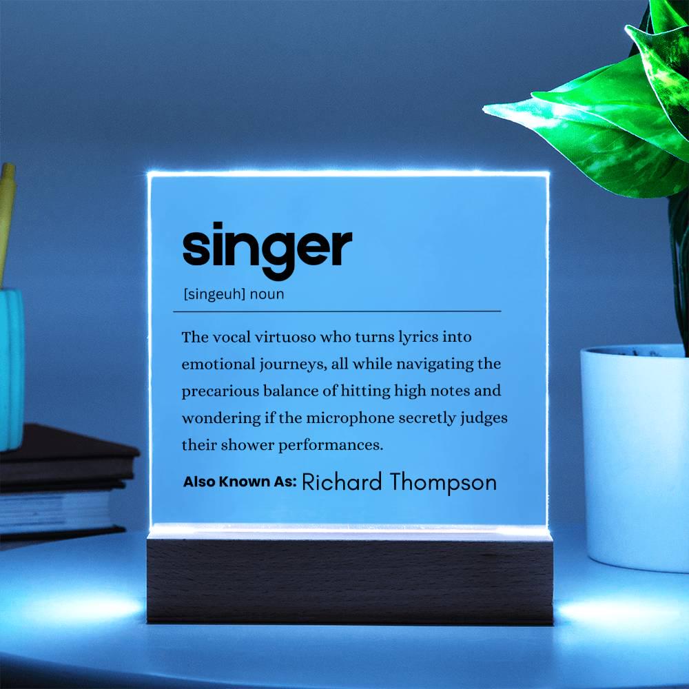 Singer Gift Personalized Definition Acrylic Plaque – view 3