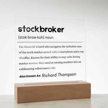 Stock Broker Gift Personalized Definition Acrylic Plaque – view 9