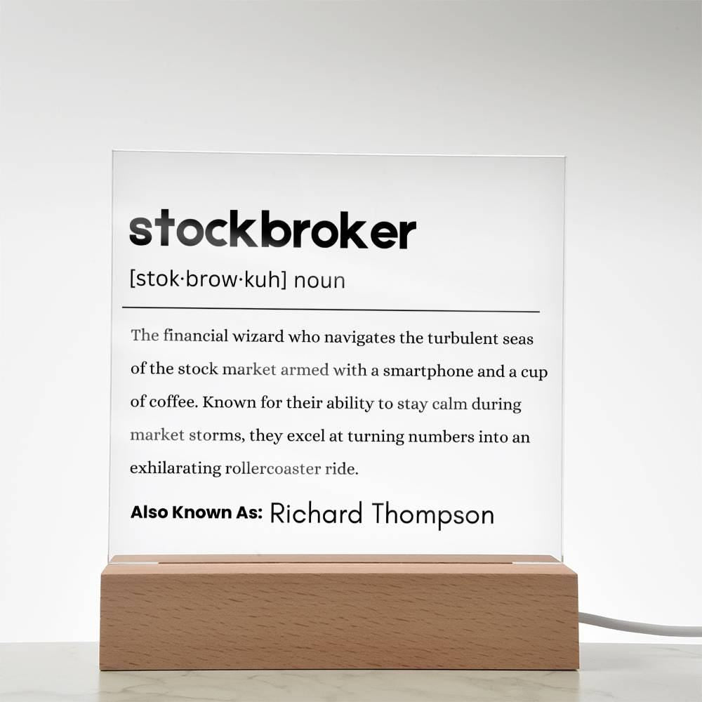 Stock Broker Gift Personalized Definition Acrylic Plaque – view 7
