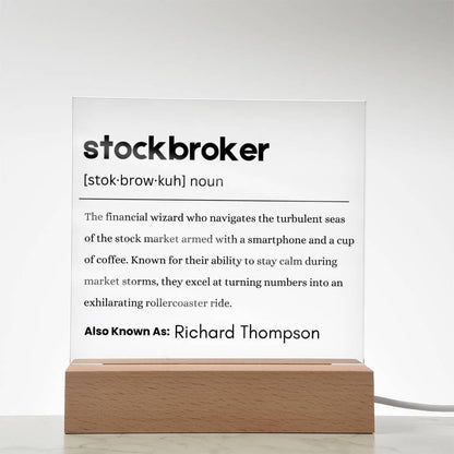 Stock Broker Gift Personalized Definition Acrylic Plaque – view 7