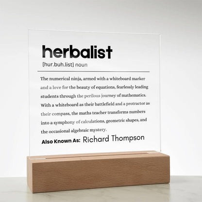 Herbalist Gift Personalized Definition Acrylic Plaque – Gift – view 2