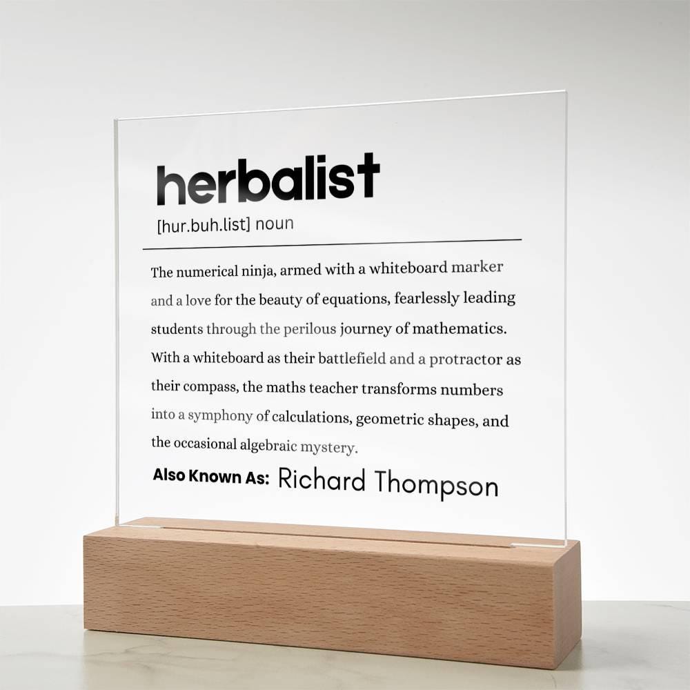 Herbalist Gift Personalized Definition Acrylic Plaque – Gift – view 8