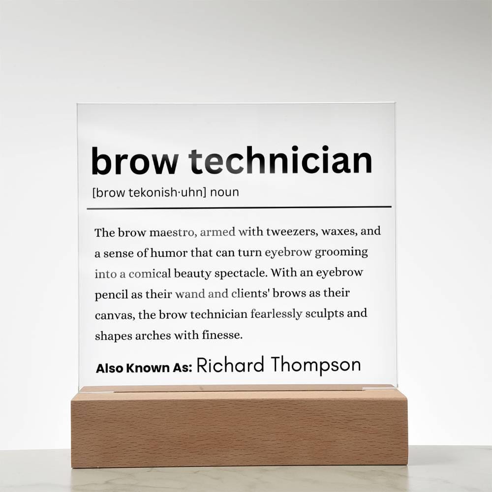 Brow Technician Gift Personalized Definition Acrylic Plaque – view 9